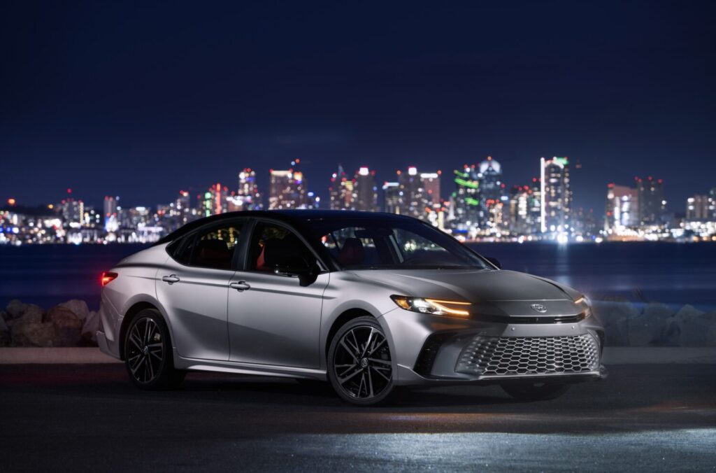 2025 Toyota Camry XSE on city scape