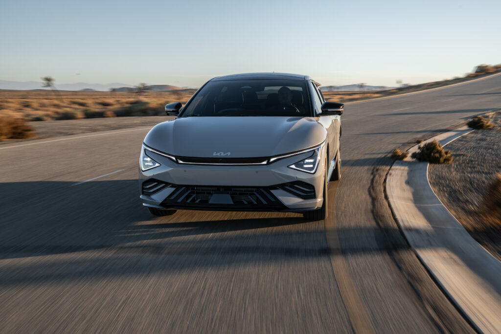 2026 Kia EV6 cornering at speed