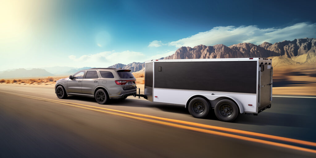 2026 Dodge Durango R/T, Dodge Durango Redline edition, Blacktop Redline wheels, Dodge SUV V8 engine, Tow N Go package SUV, Durango interior red stitching, three-row Dodge SUV, 2026 Durango exterior design, Dodge muscle SUV styling, Dodge HEMI badge, Dodge performance SUV towing, 2026 Durango SRT styling