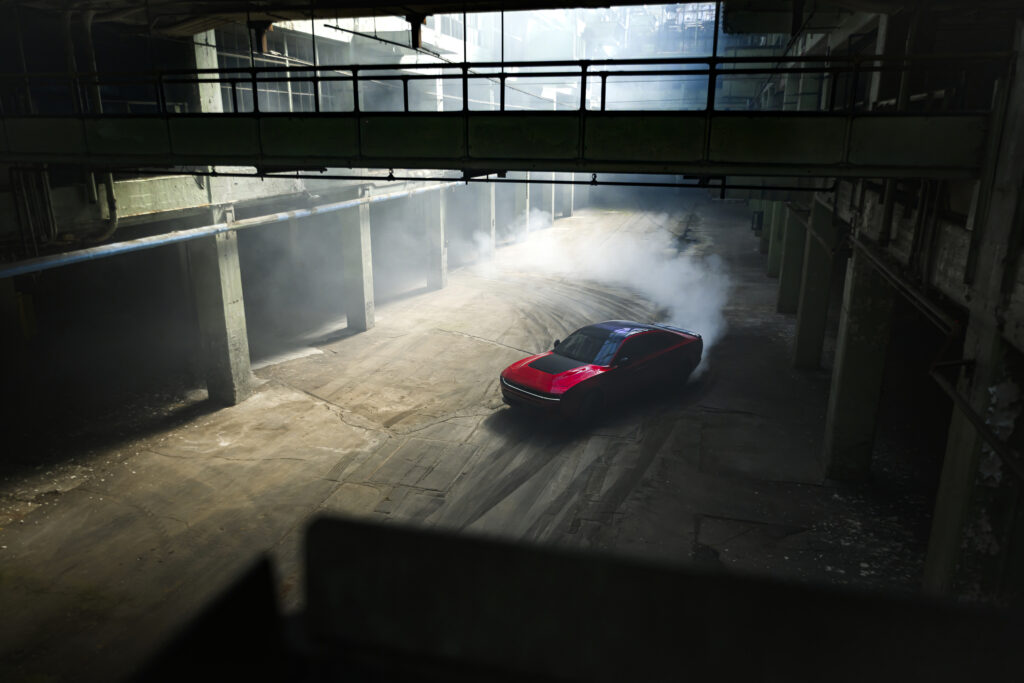 The 2026 Dodge Charger Scat Pack, powered by the 550-horsepower, turbocharged SIXPACK high-output (H.O.) engine, features a class-exclusive rear-wheel-drive mode that sends 100% of torque to the rear wheels, delivering effortless drifts and smoky donut spins.