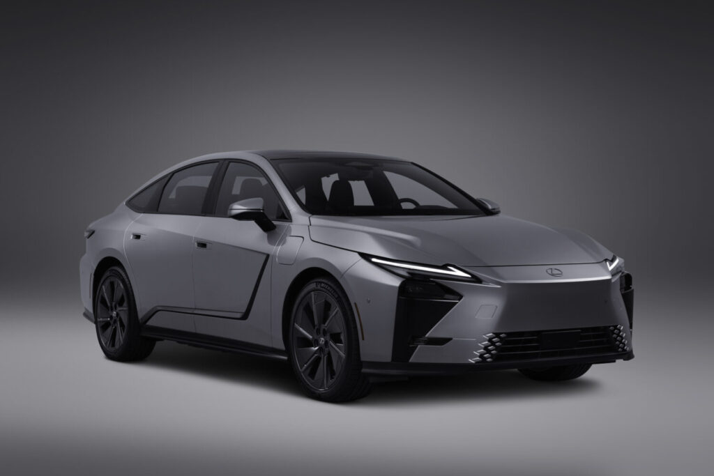 2026 Lexus ES 500 E sitting in a studio