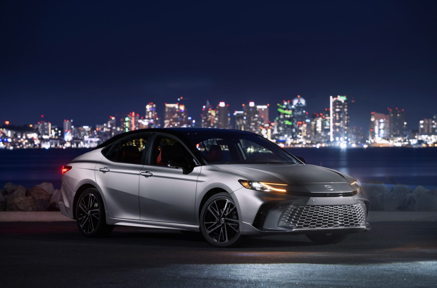 2025 Toyota Camry XSE on city scape
