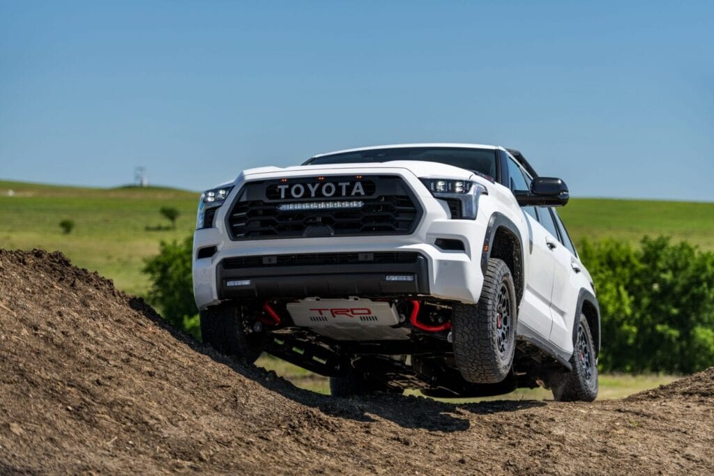 2026 Toyota Sequoia, TRD Pro driving off-road