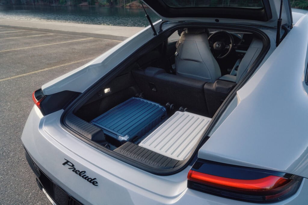 2026 Honda Prelude Rear Hatch Open with luggage inside