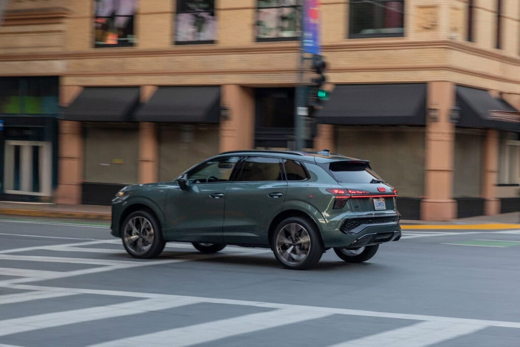2026 Audi Q3 driving through an urban evironment