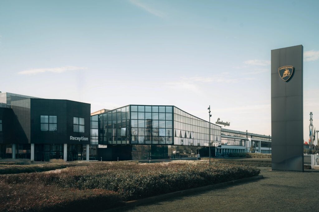Showing the Lamborghini headquarters in Sant'Agata Bolognese, Italy