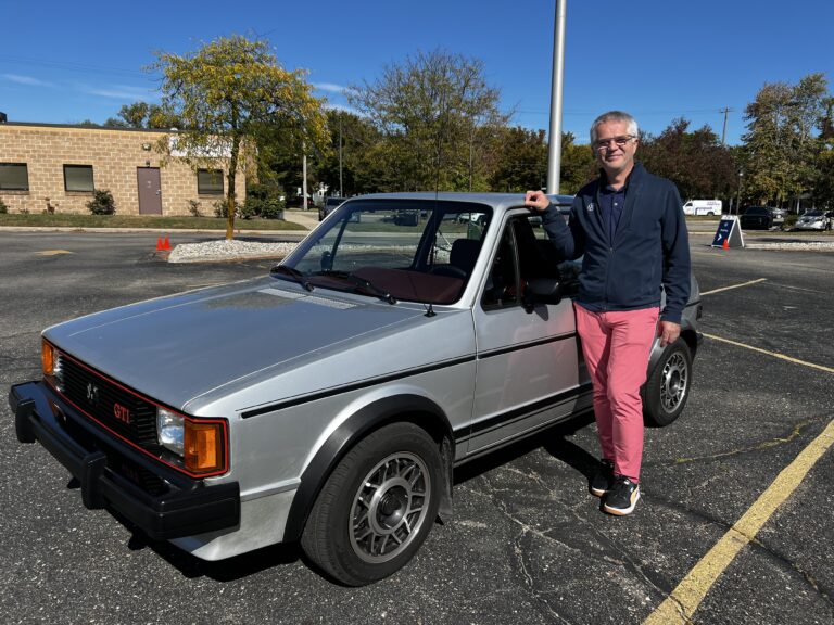 Serban Boldea next to a First Gen GTI