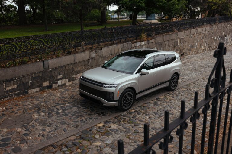2026 Hyundai EV9 on a cobble Street