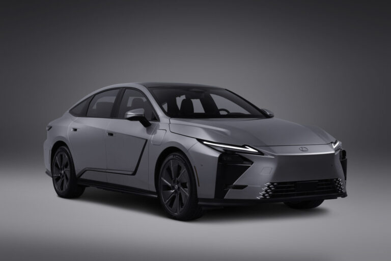 2026 Lexus ES 500 E sitting in a studio