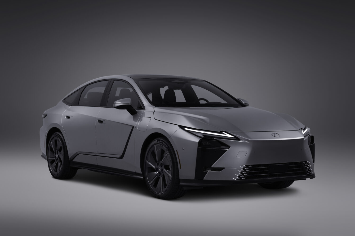 2026 Lexus ES 500 E sitting in a studio