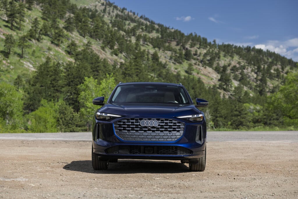 2026 Audi Q5 looking straight on parked in the mountains
