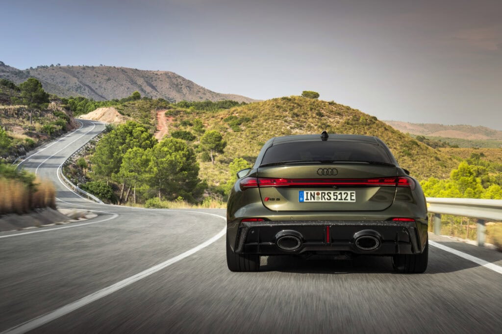 2027 Audi RS 5 Sedan from the back end of the vehicle