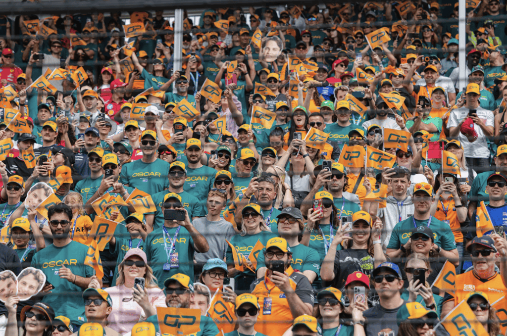 Formula 1 fans watch intently during the Australian Grand Prix