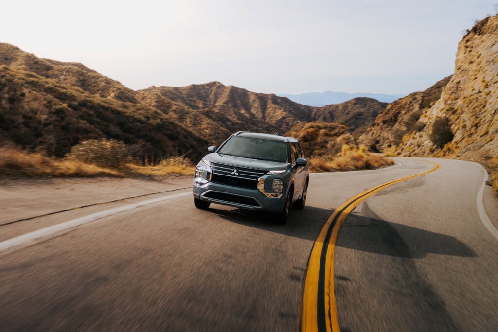 2026 Mitsubishi Outlander cornering at speed