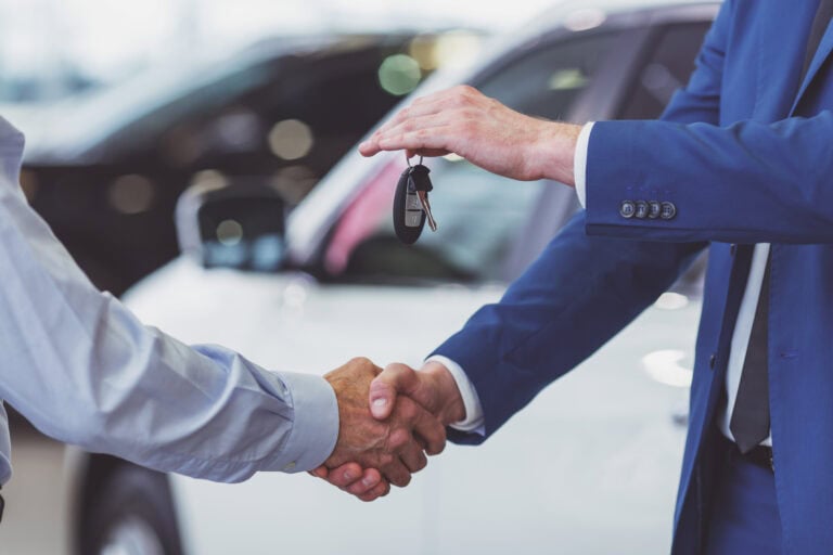 Handshake on new car deal